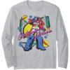 Transformers Retro Optimus Prime 80’s Print Long Sleeve T-Shirt(Heather Grey)