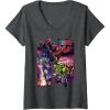 Womens Transformers: War for Cybertron Autobot Panels V-Neck T-Shirt(Dark Heather Grey)