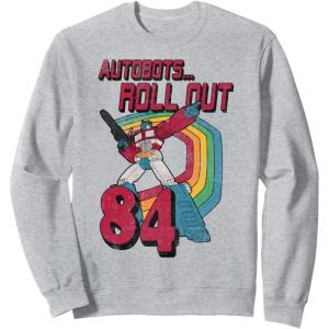 Transformers Autobots Retro Roll Out 84 Rainbow Stripe Sweatshirt(Heather Grey)