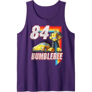 Transformers Bumblebee ’84 Retro Rainbow Stripe Tank Top(Purple)