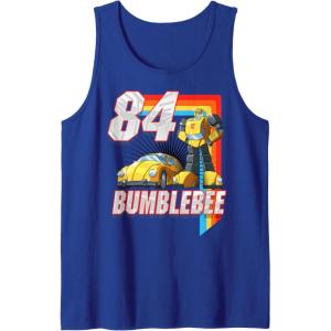 Transformers Bumblebee ’84 Retro Rainbow Stripe Tank Top(Royal Blue)