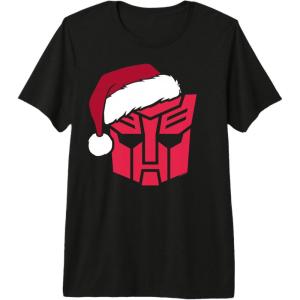 Transformers Christmas Autobots Santa Hat Logo Premium Tri-blend T-Shirt(Black)