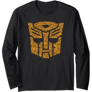 Transformers Halloween Autobot Pumpkin Fill Mask Long Sleeve T-Shirt(Black)