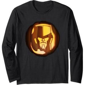 Transformers Halloween Megatron Pumpkin Long Sleeve T-Shirt(Black)