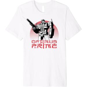 Transformers Optimus Prime Retro Kanji Sunset Portrait Premium T-Shirt