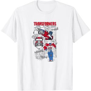 Transformers Optimus Prime Transformation Comic Strip T-Shirt(White)