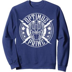 Transformers Optimus Prime Vintage Rock Lightning Logo Sweatshirt(Navy Blue)
