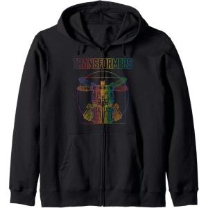 Transformers Pride Vitruvian Optimus Prime Logo Zip Hoodie(Black)