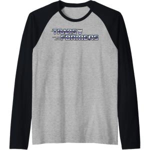 Transformers Purple Gradient Logo Raglan Baseball Tee(Black/Athletic Heather)