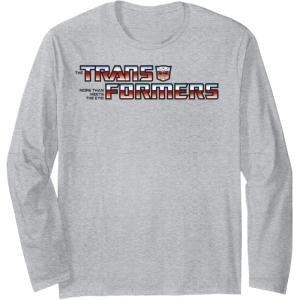 Transformers Red Gradient Classic Vintage Logo Long Sleeve T-Shirt(Heather Grey)