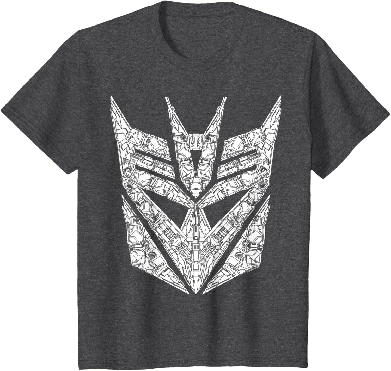 imageTransformers Decepticons Detailed Logo TShirt SmallDark Heather Grey