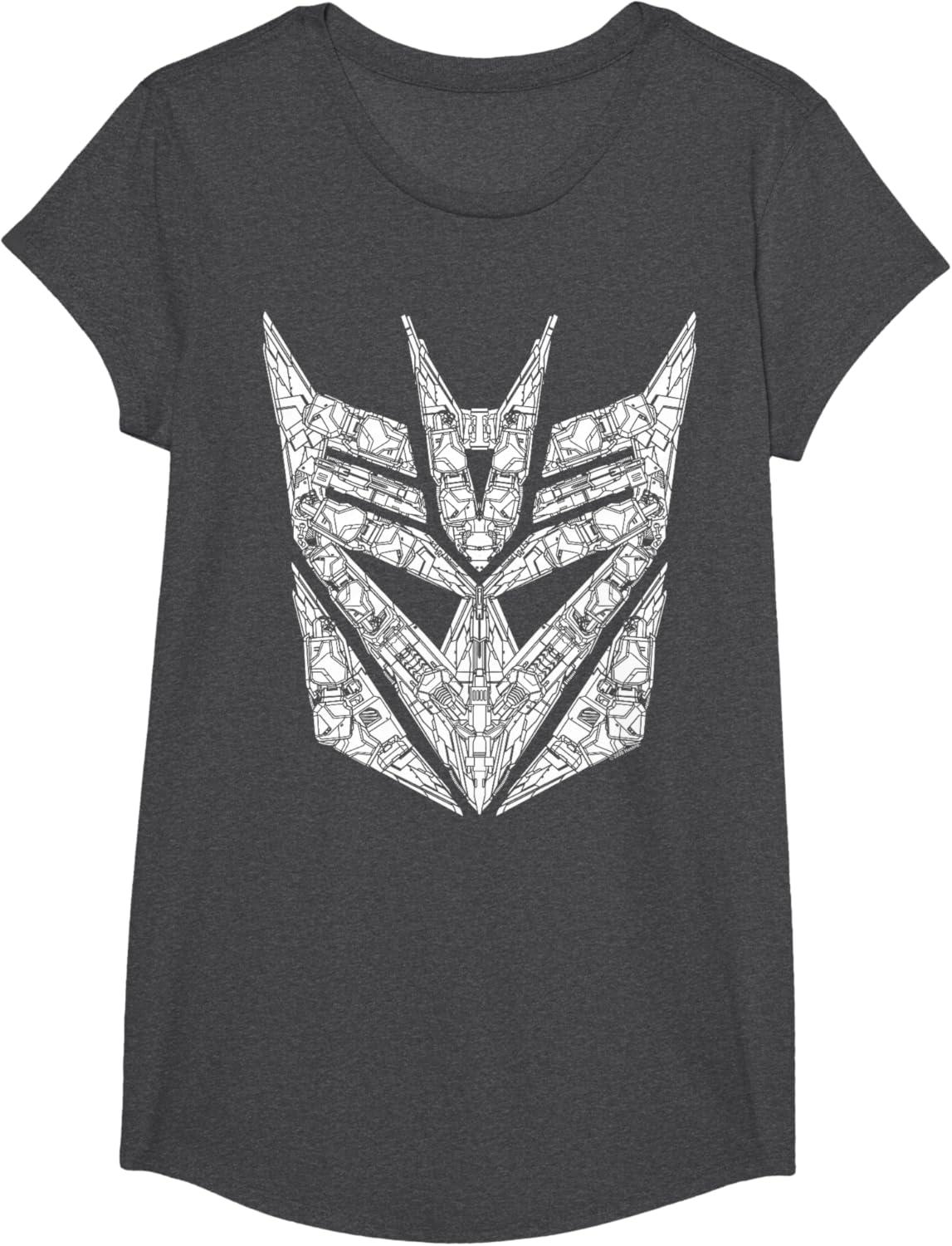 imageTransformers Decepticons Detailed Logo TShirt SmallDark Heather Grey
