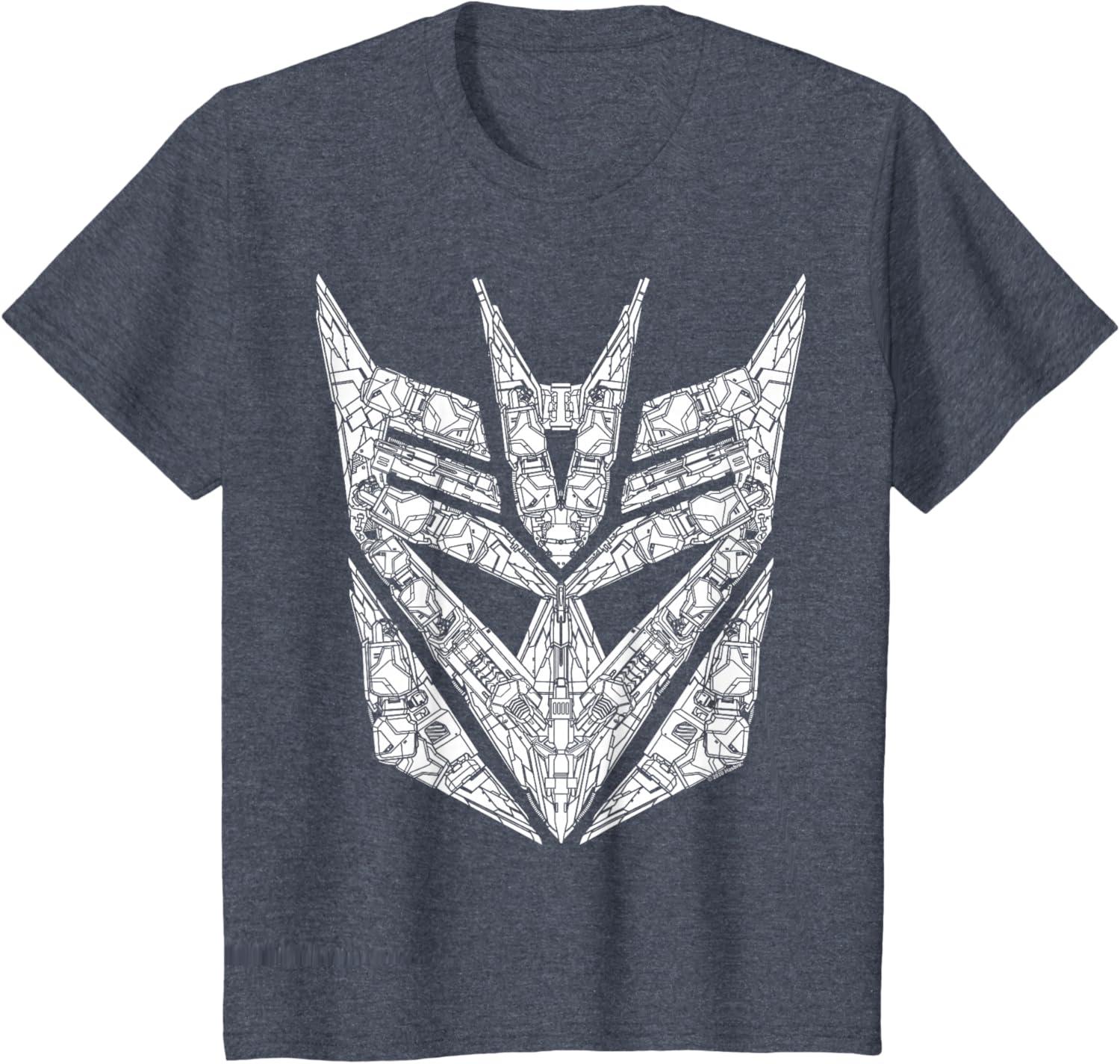imageTransformers Decepticons Detailed Logo TShirt SmallHeather Blue