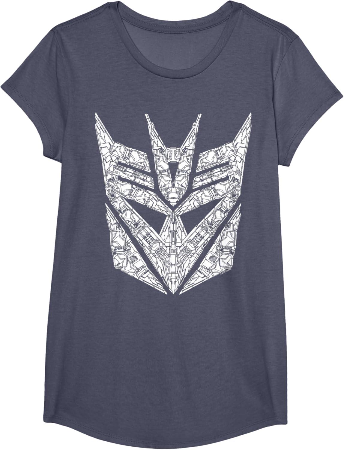 imageTransformers Decepticons Detailed Logo TShirt SmallHeather Blue