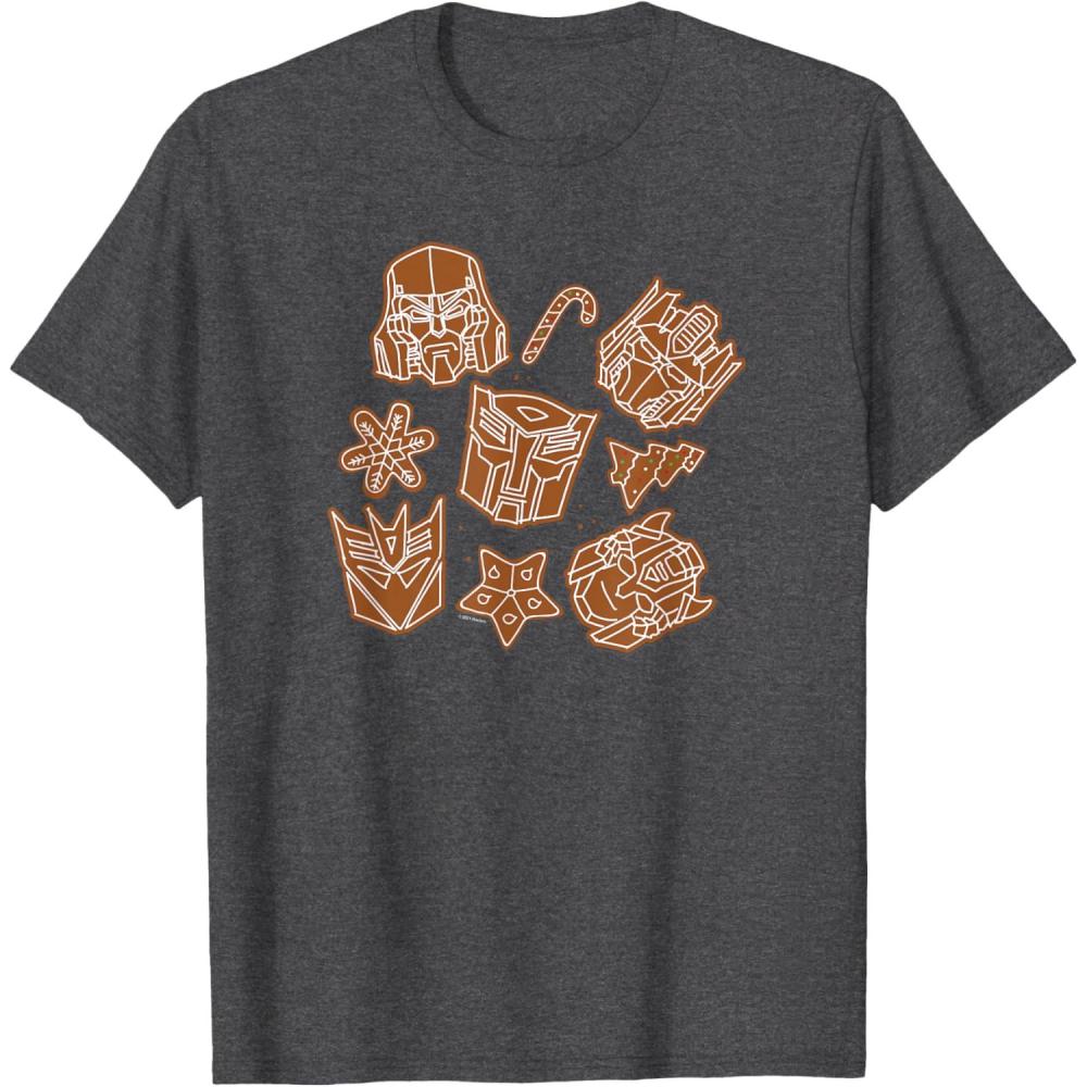 imageTransformers Christmas Gingerbread Cookies TShirtDark Heather Grey