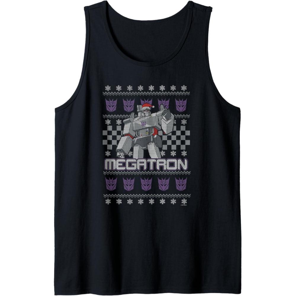 imageTransformers Christmas Megatron Ugly Sweater Tank TopBlack