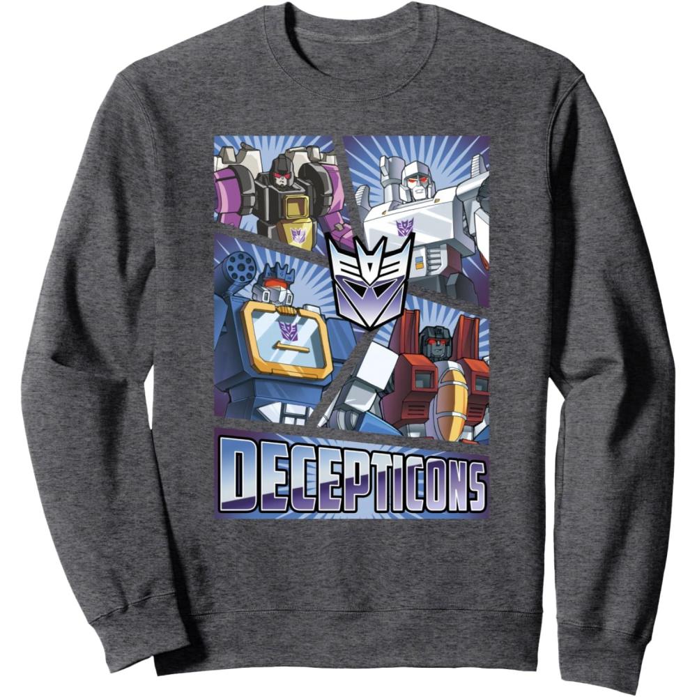 imageTransformers Decepticons Cut Up Panels SweatshirtDark Heather Grey