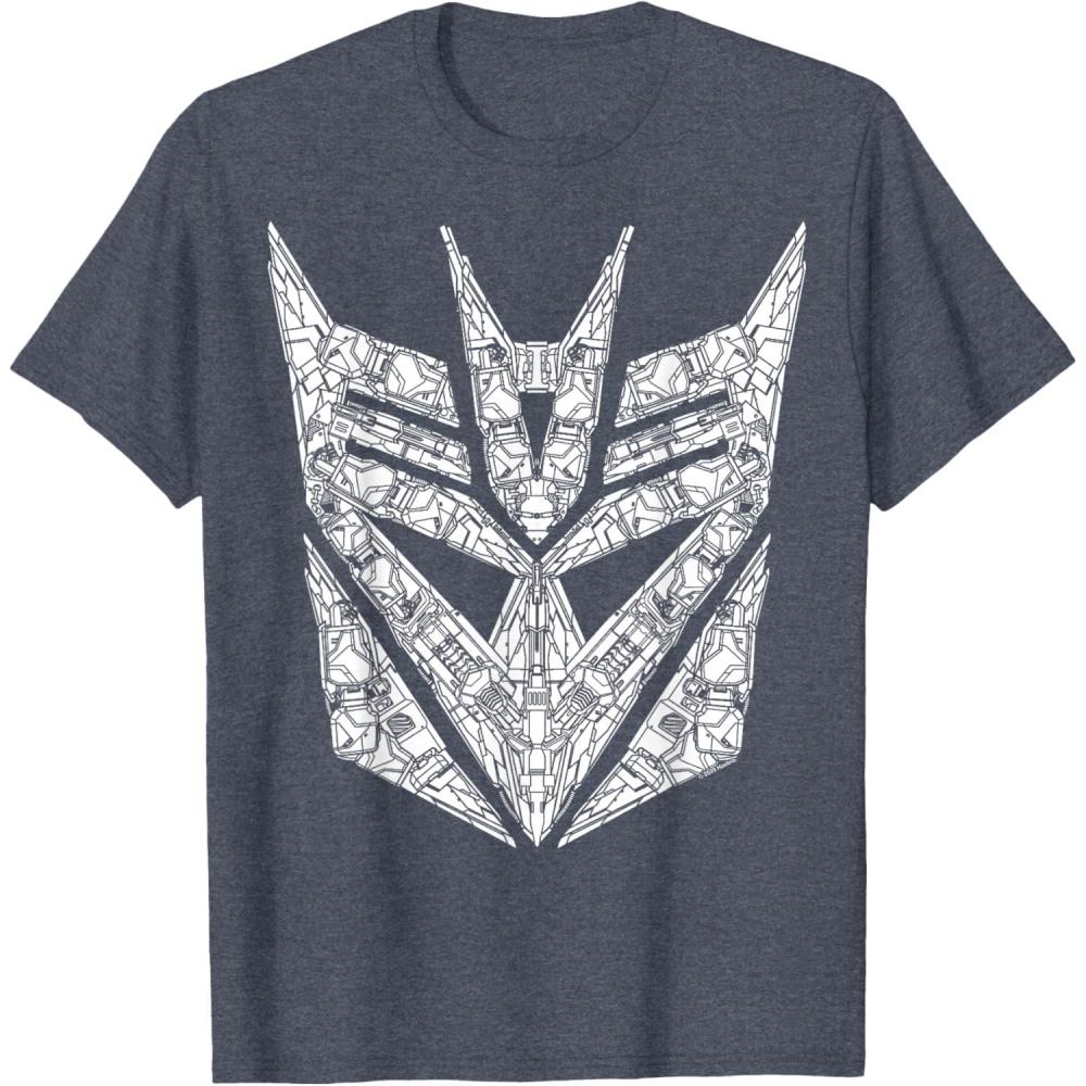 imageTransformers Decepticons Detailed Logo TShirt SmallHeather Blue