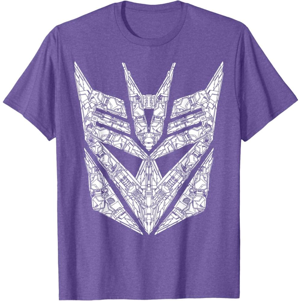 imageTransformers Decepticons Detailed Logo TShirt SmallPurple Heather