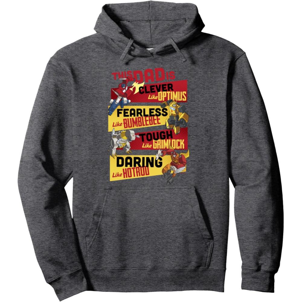imageTransformers Fathers Day Vintage Autobots Line Up Dad Is Pullover HoodieDark Heather Grey