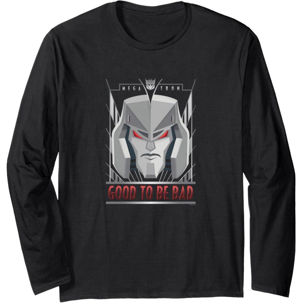 imageTransformers Megatron Good To Be Bad Long Sleeve TShirtBlack