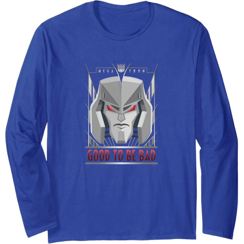 imageTransformers Megatron Good To Be Bad Long Sleeve TShirtRoyal Blue