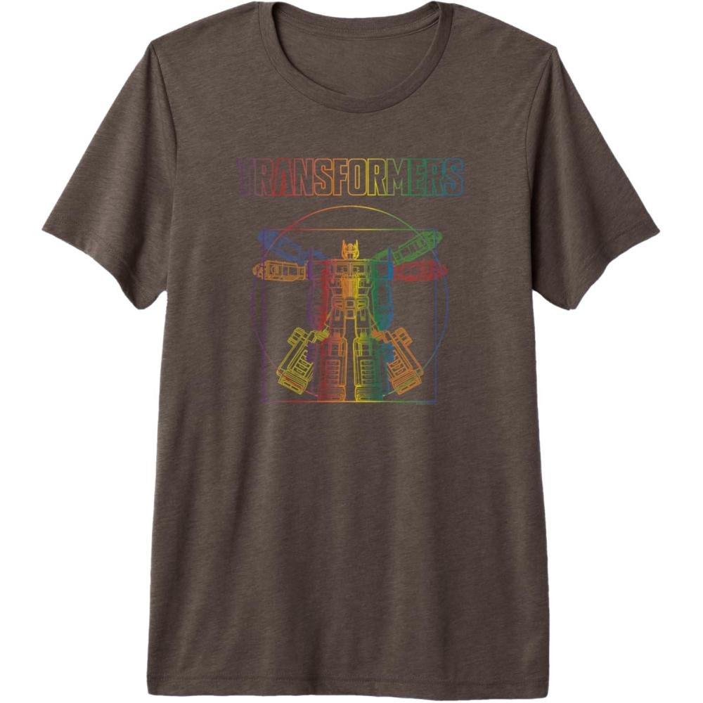 imageTransformers Pride Vitruvian Optimus Prime Logo Premium TShirtBrown