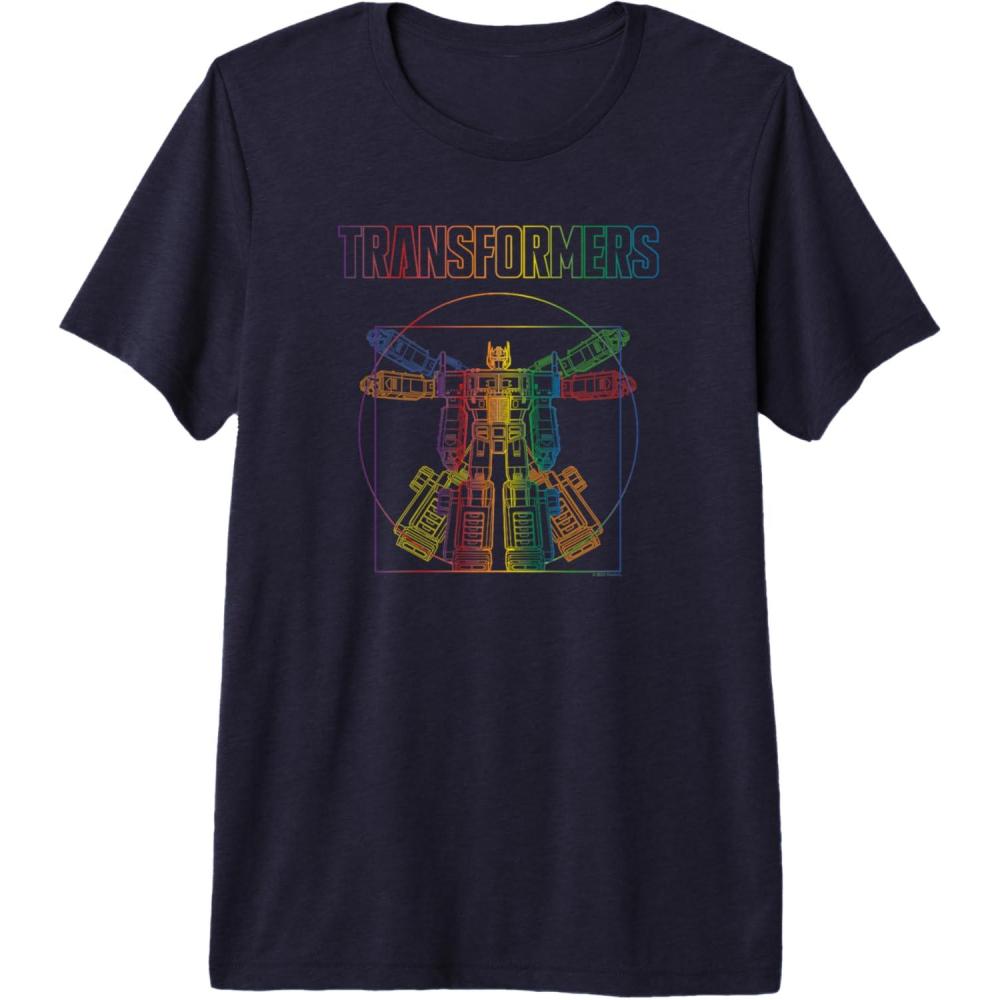 imageTransformers Pride Vitruvian Optimus Prime Logo Premium TShirtNavy Blue