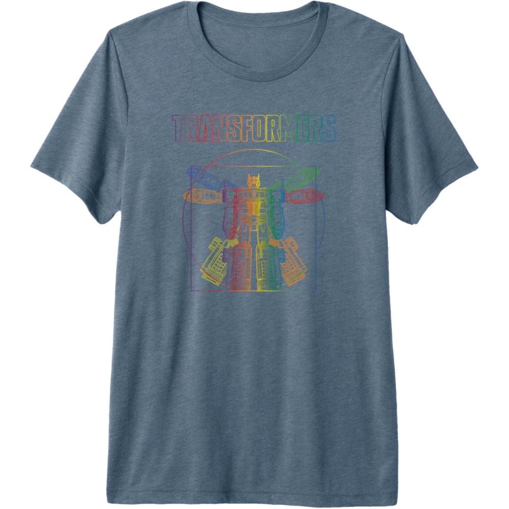 imageTransformers Pride Vitruvian Optimus Prime Logo Premium TShirtSlate Grey