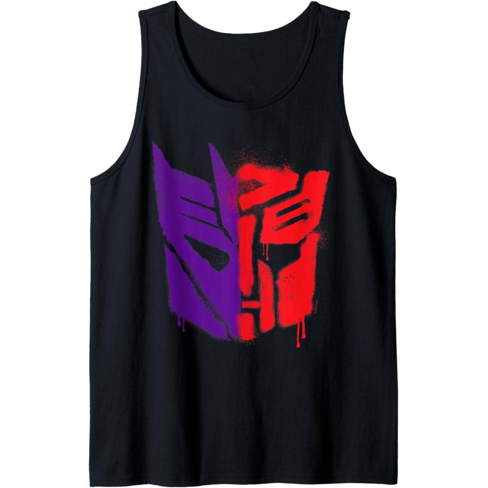 imageTransformers War For Cybertron Spray Paint Split Logo Tank TopBlack