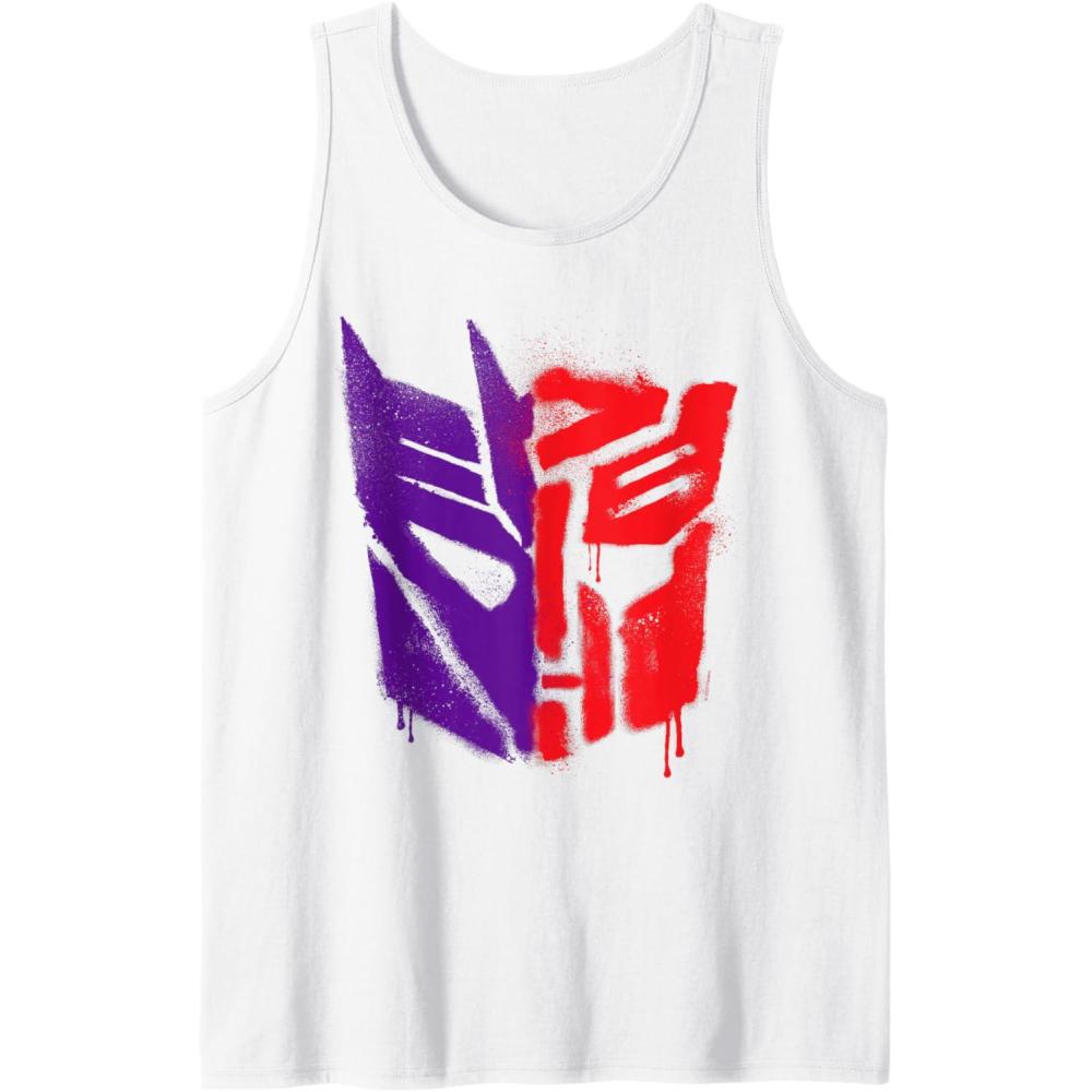 imageTransformers War For Cybertron Spray Paint Split Logo Tank TopWhite