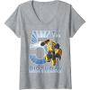 Womens Transformers Bumblebee 5th Birthday Vintage V-Neck T-Shirt(Heather Grey)