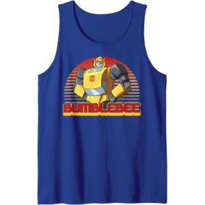 Transformers Bumblebee Retro Stripes Vintage Portrait Tank Top(Royal Blue)