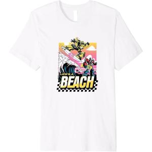 Transformers Bumblebee Surfing Life’s A Beach Portrait Premium T-Shirt
