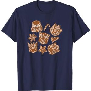 Transformers Christmas Gingerbread Cookies T-Shirt(Navy Blue)