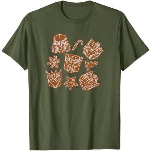 Transformers Christmas Gingerbread Cookies T-Shirt(Olive Green)