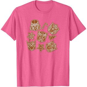 Transformers Christmas Gingerbread Cookies T-Shirt(Pink Heather)