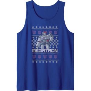 Transformers Christmas Megatron Ugly Sweater Tank Top(Royal Blue)