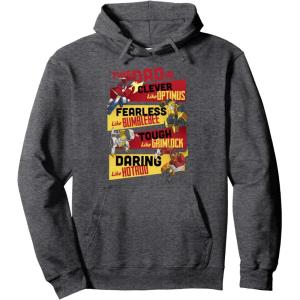 Transformers Father’s Day Vintage Autobots Line Up Dad Is Pullover Hoodie(Dark Heather Grey)