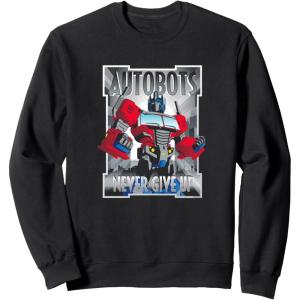 Transformers Optimus Prime Autobots Never Give Up Sweatshirt(Black)
