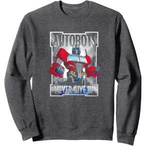 Transformers Optimus Prime Autobots Never Give Up Sweatshirt(Dark Heather Grey)