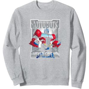 Transformers Optimus Prime Autobots Never Give Up Sweatshirt(Heather Grey)