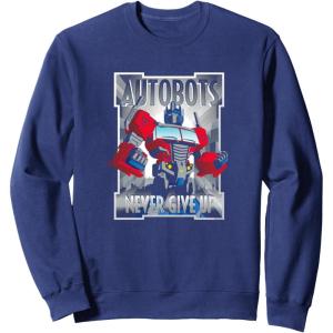 Transformers Optimus Prime Autobots Never Give Up Sweatshirt(Navy Blue)