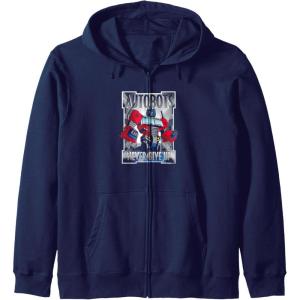 Transformers Optimus Prime Autobots Never Give Up Zip Hoodie(Navy Blue)