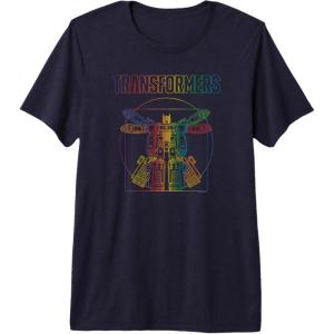 Transformers Pride Vitruvian Optimus Prime Logo Premium T-Shirt(Navy Blue)