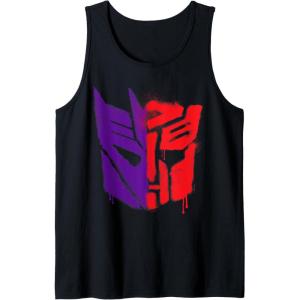 Transformers: War For Cybertron Spray Paint Split Logo Tank Top(Black)