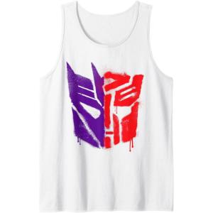 Transformers: War For Cybertron Spray Paint Split Logo Tank Top(White)