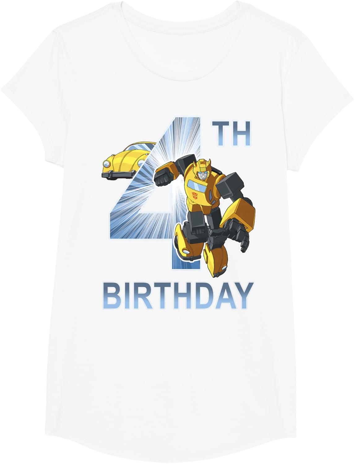 imageTransformers Bumblebee 4th Birthday TShirt SmallWhite