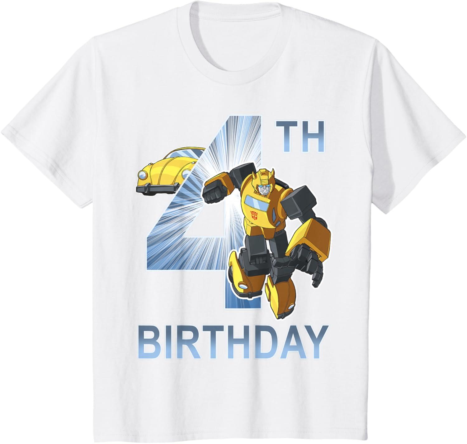 imageTransformers Bumblebee 4th Birthday TShirt SmallWhite