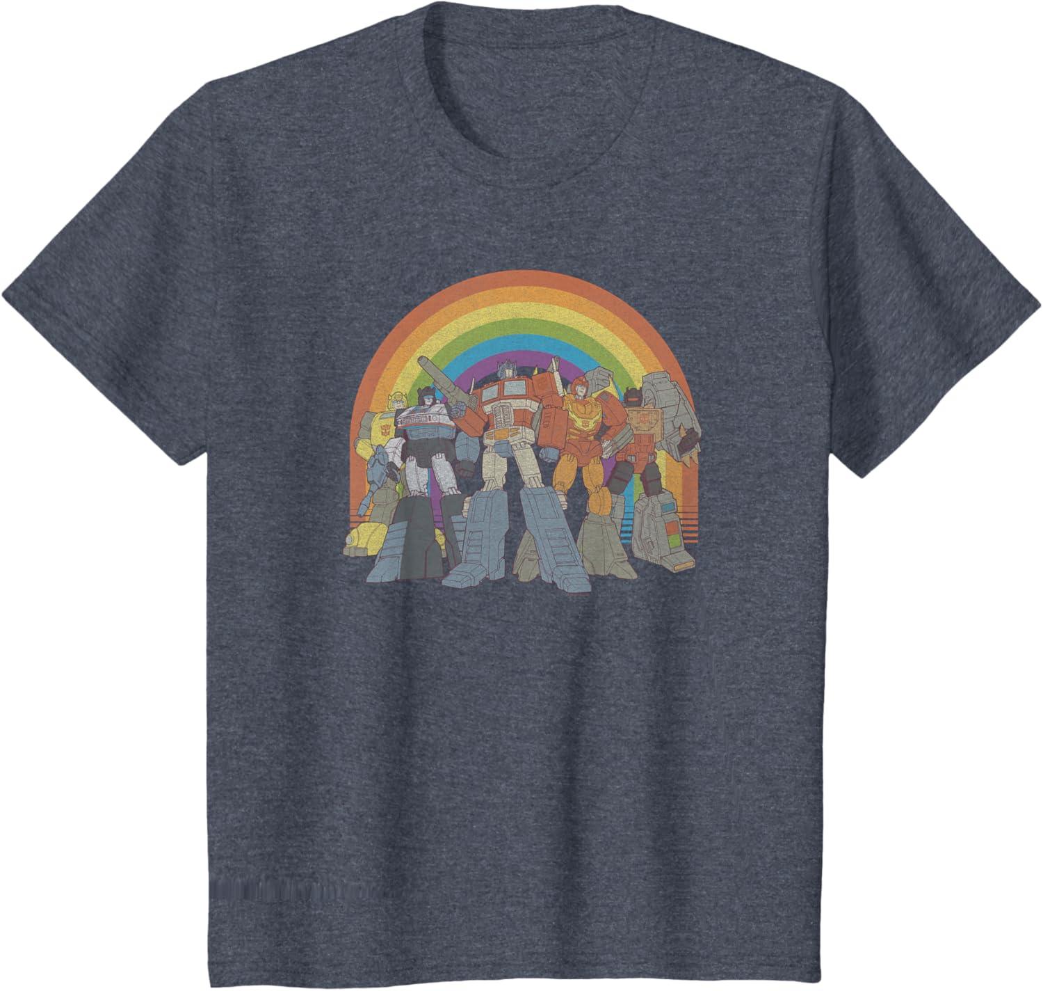 imageTransformers Pride Rainbow Heroes Unite TShirtHeather Blue
